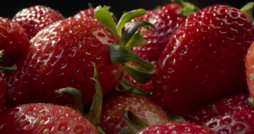 Erdbeeren Rote Saftige Reife Erdbeeren Nahaufnahme Köstliche Sommerbeeren Hintergrund von Frisch