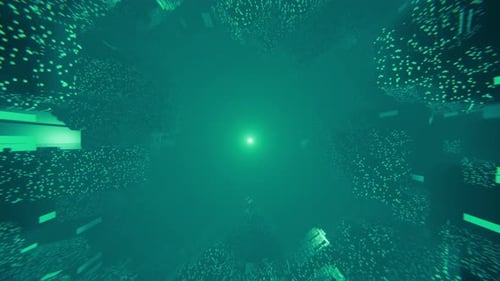 Futuristic Digital Tunnel Abstract Loop Background