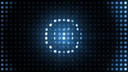 Flashing Blue LED Grid Wall Background Loop
