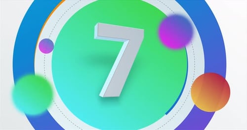Modern Circular Countdown Animation with Numbers