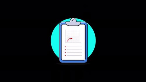 Minimalist Animated Business Report on Clipboard