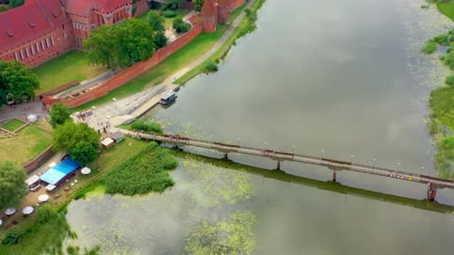 Malbork, Pomerania / Poland Panoramic view of the medieval Teutonic Order Castle in Malbork, Poland