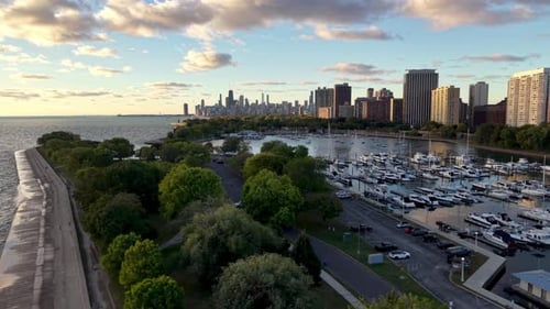 vista aérea del horizonte de Chicago Illinois