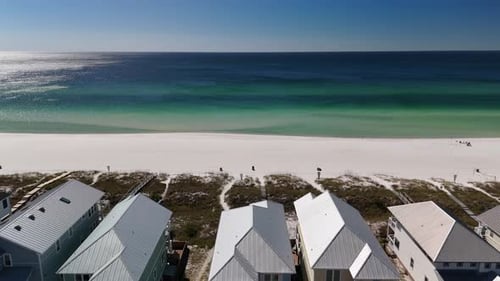 Oceanfront Holiday Homes For Rent Overlooking The Gulf Of Mexico In Panama City Beach, Florida, USA.