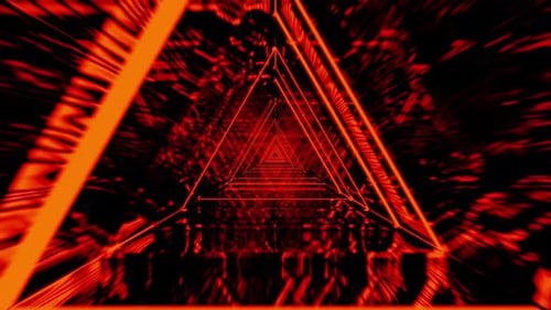 Red Waved Triangle Vj Loop Tunnel Background