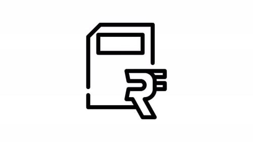 Animated Rupee Icon with Document for Financial Concepts