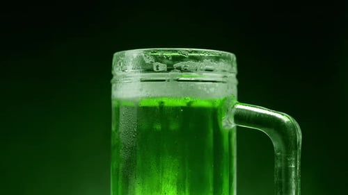 Refreshing Green Drink in a Glass Mug