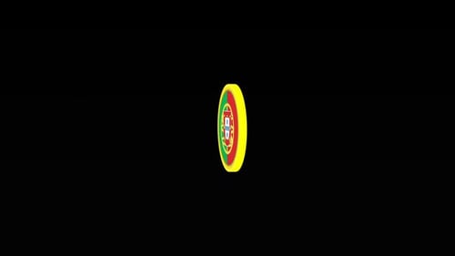 Portugal National Flag 3D Spinning Badge Animation