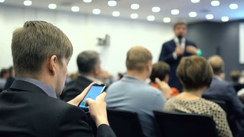 Listening to a speech about trading company marketing in novosibirsk Russia