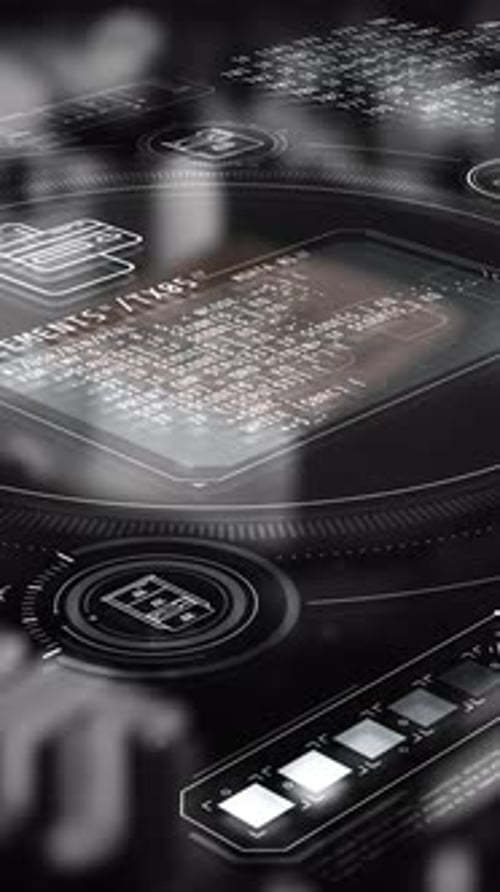 Animated Data Representations with a Microchip Background