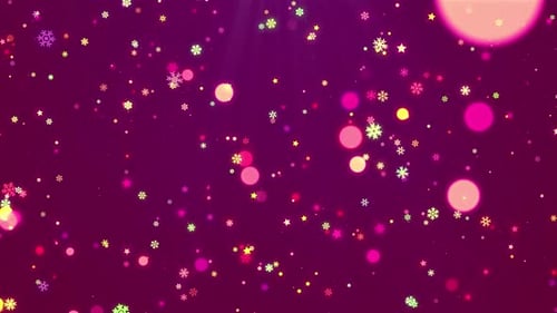Sparkling Snowflakes and Stars Festive Background Animation