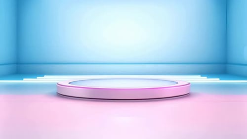 podium Futuristic showcase with platform for product displaying. Empty modern stage display