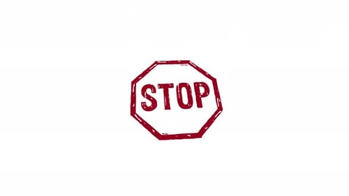 Stopp und blockierter Stempel und Stempelung isoliert