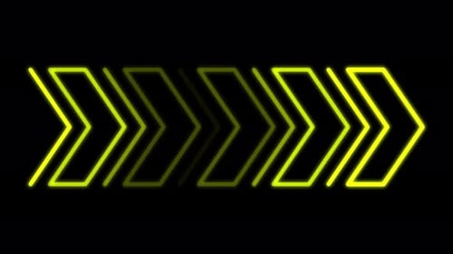 Dynamic Neon Yellow Chevron Arrows Horizontal Background Animation
