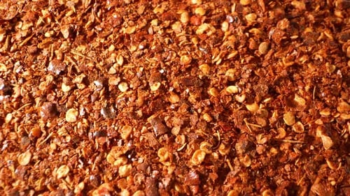 A ground chilli in close-up.