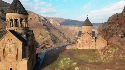 Noravank Monastery Complex Panorama (Fly Pass)