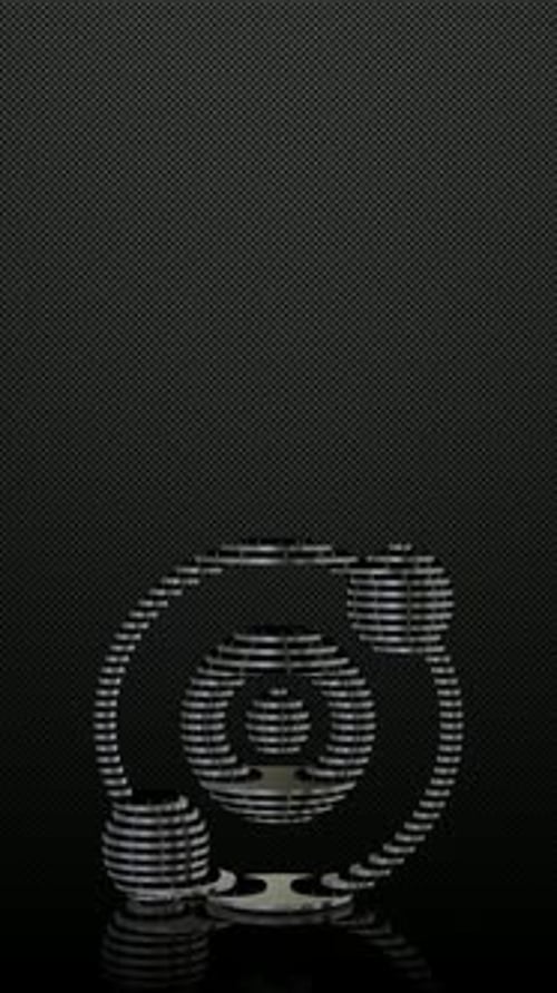 Vertical Background, Black and Silver Figure, Shape, Unique Design, 3D Render, Mirror, Exclusive