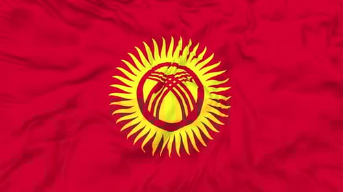 Waving Flag of Kyrgyzstan Loop Animation