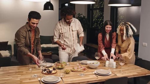 Friends Preparing Dinner at Home