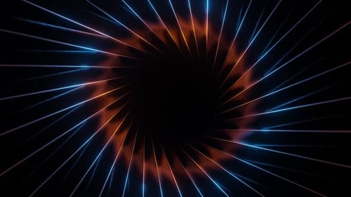 Orange And Blue Blades Circulation Background Vj Loop In HD