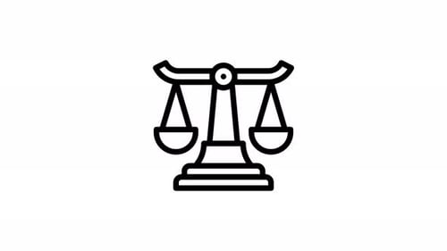 Animated Line Art Justice Balance Scale Icon