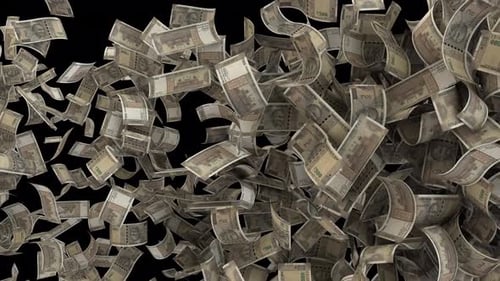 Raining Indian Rupee Notes Animation