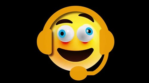 Animated Happy Emoji with Headset