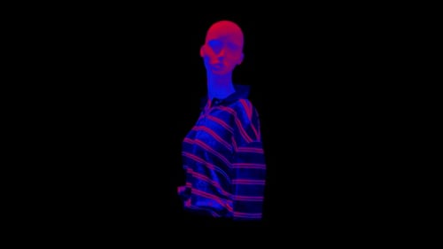 Neon Mannequin Bust Rotating Loop