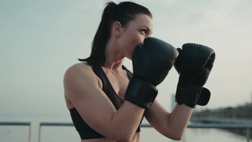 Woman Boxing Outdoors