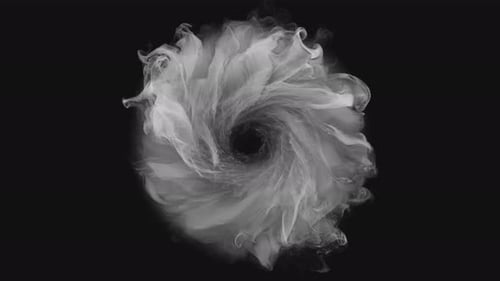 Looping Front View of Isolated Swirling Smoke Portal with Alpha Channel