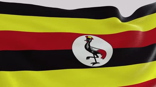 Uganda Flag Waving Seamless Loop Animation