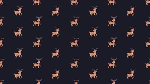 Fond de boucle animé bleu foncé de renne de Noël 4K