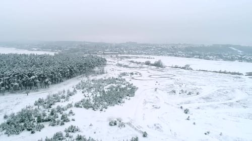 Aerial View of Winter Landscape