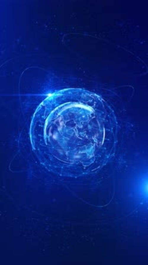 Futuristic Digital Globe Technology Connections Loop Background