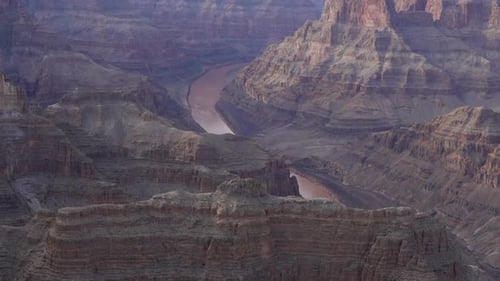 Close up of brown Colorado river at Grand Canyon