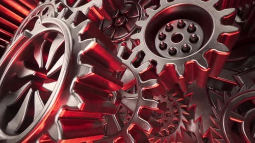 Gears 3D Mechanical Background 3