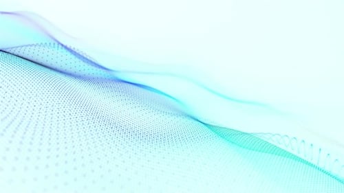 Elegant Blue Green Digital Fractal Wave Technology Background