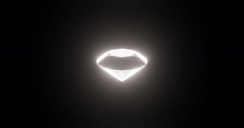 Shiny Diamond Rotates In A Loop