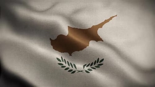 Realistic Waving National Flag of Cyprus Loop Animation