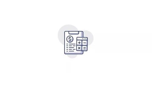 Minimalist Finance Accounting Calculator Icon Animation
