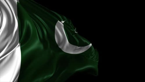 Waving Flag of Pakistan with Realistic Fabric Animation