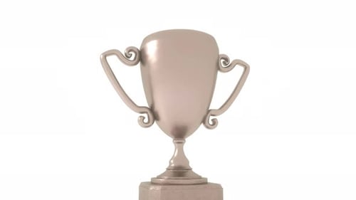 Rotierender Bronze Award Trophy Cup auf weißem Hintergrund