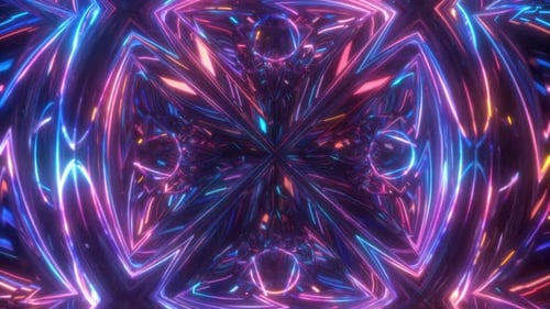 Dynamic Neon Light Tunnel Background Loop