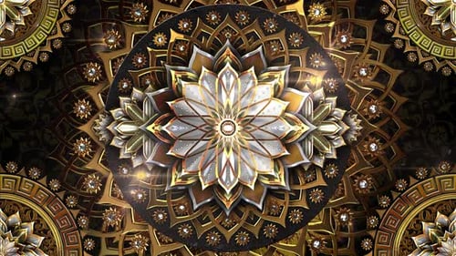 Elegant Golden Mandala Flower Animated Background