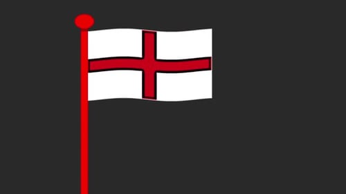 Hand Drawn England Flag Waving Animation