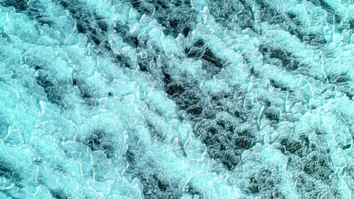 Aerial Shot of Abstract Ice Surface Frozen Blue Sea Drone Top Down
