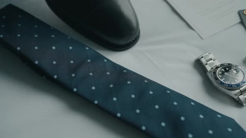 Elegant Groom Accessories: Shoes, Tie, Watch, Cufflinks