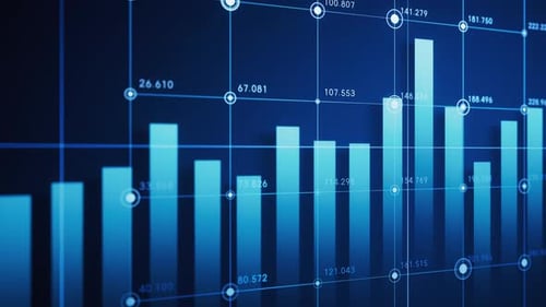 Futuristic Digital Bar Graph Data Flow Presentation