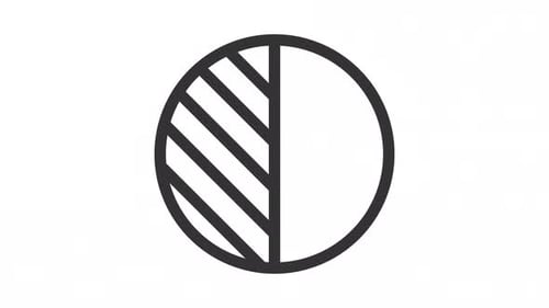 Simple thin line black animation of contrast adjustment icon