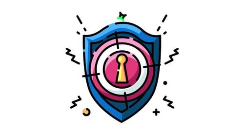Animated Security Shield with Keyhole Icon